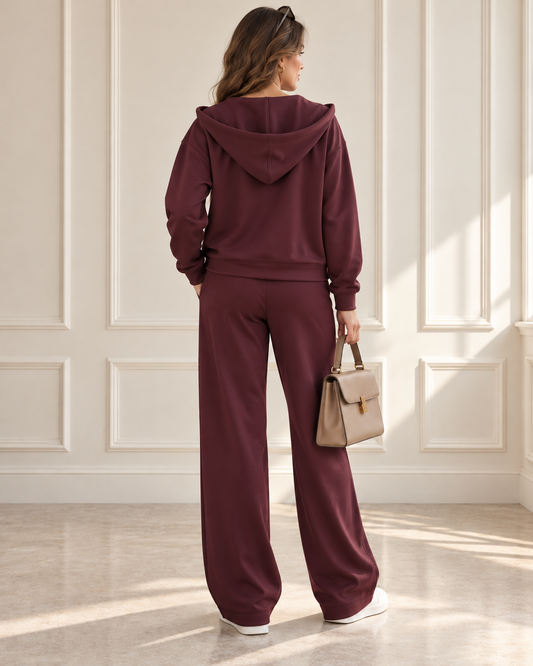 Verona Burgundy Hooded Three-Piece Set