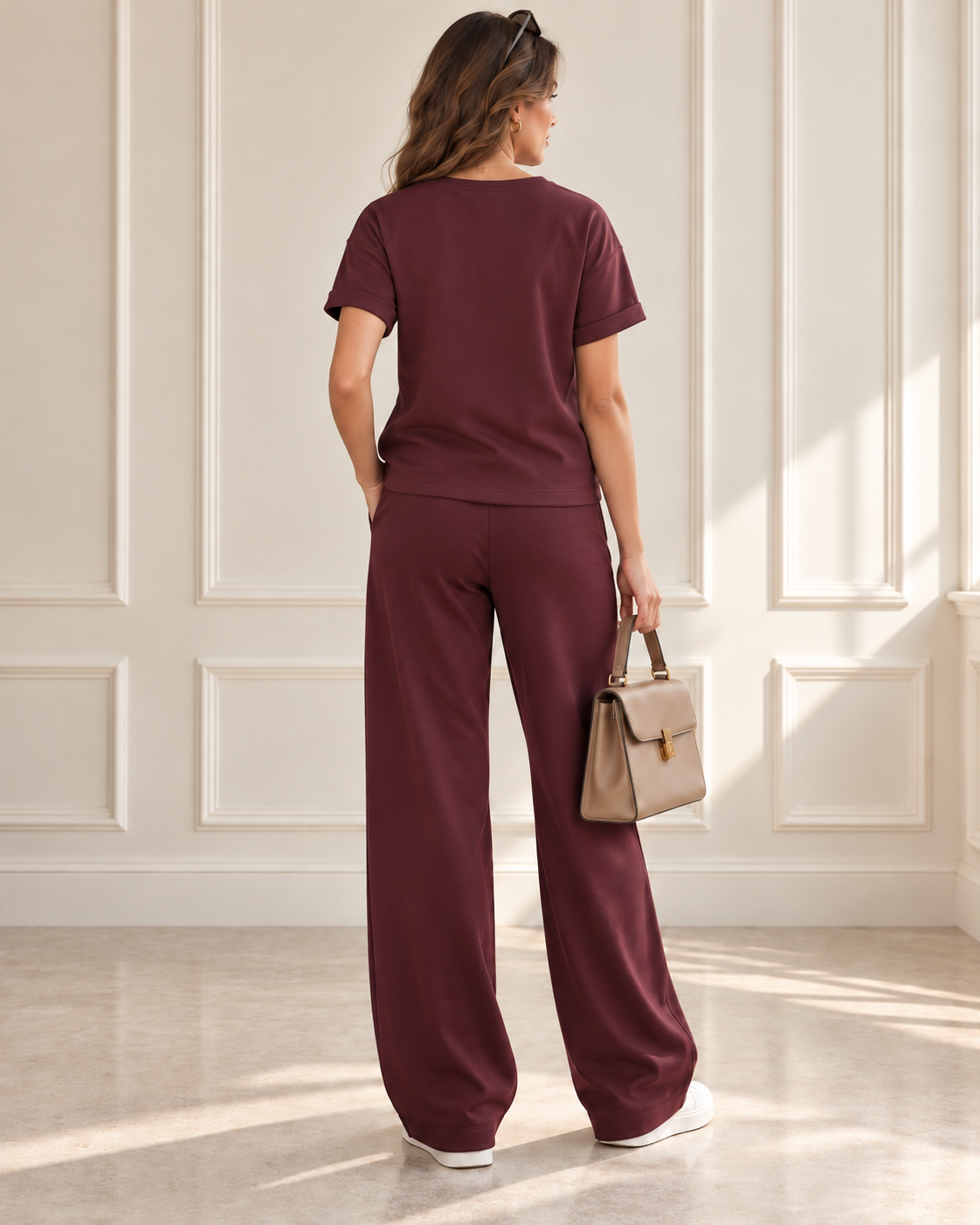 Verona Burgundy Hooded Three-Piece Set