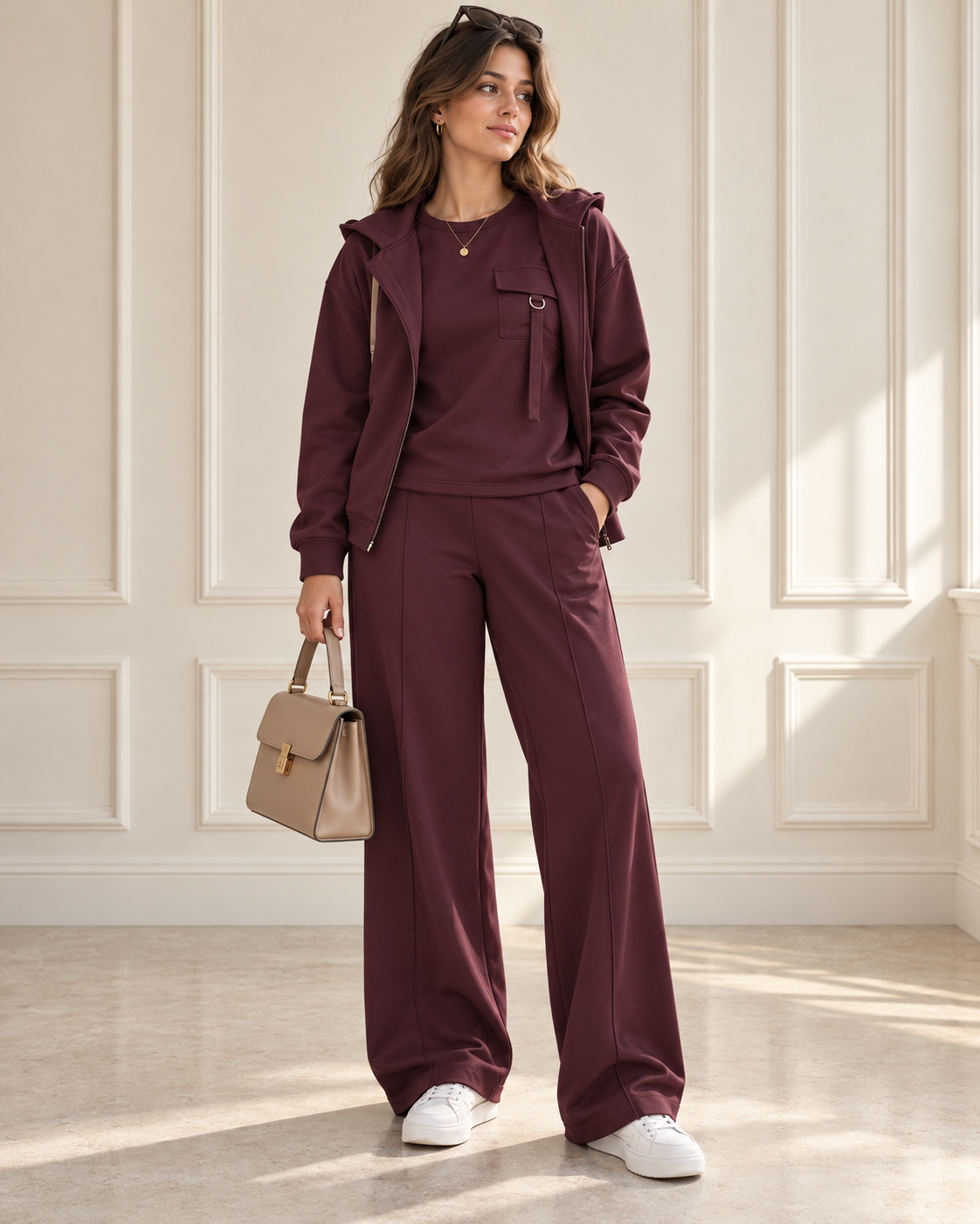 Verona Burgundy three-piece set
