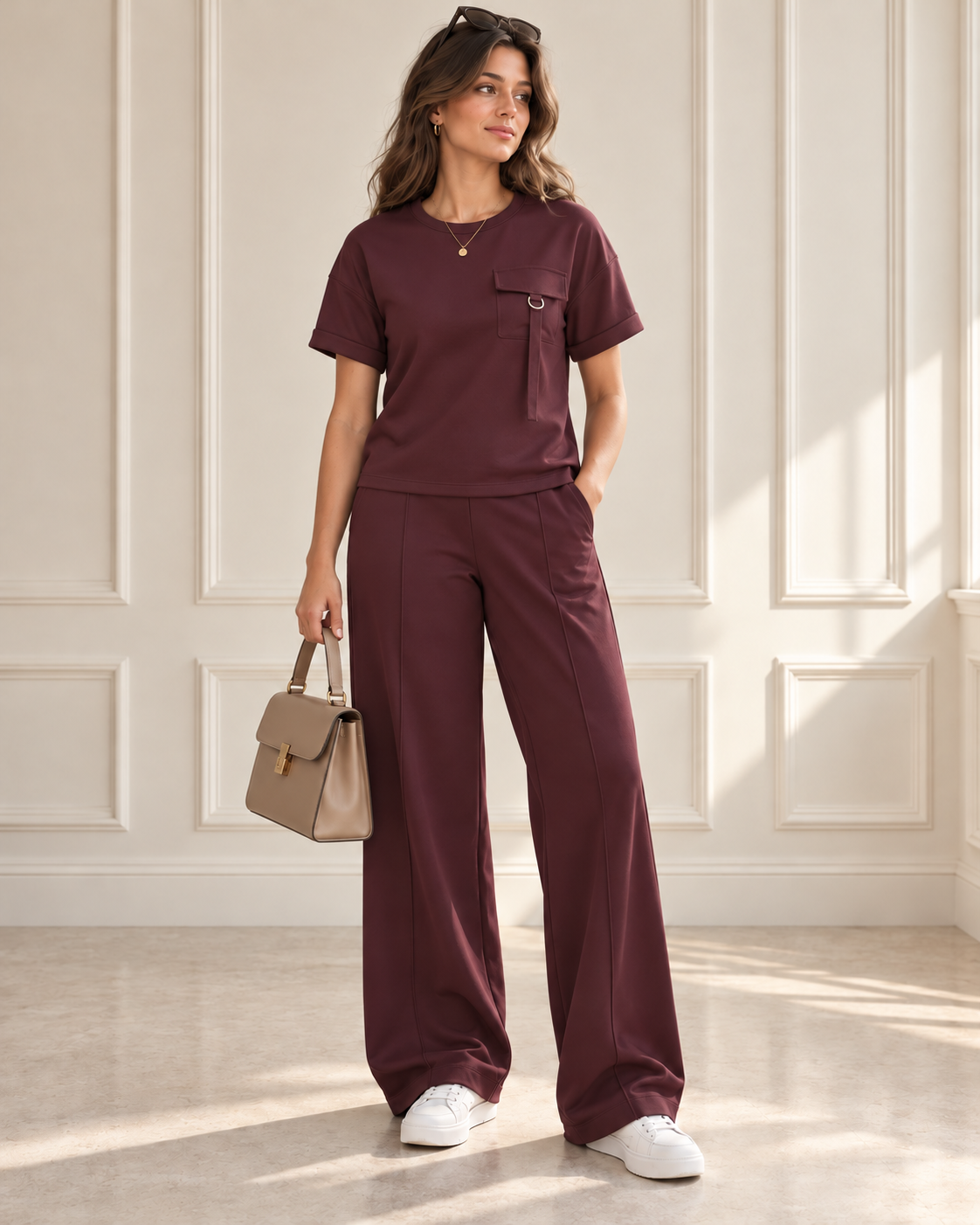 Verona Burgundy two-piece set