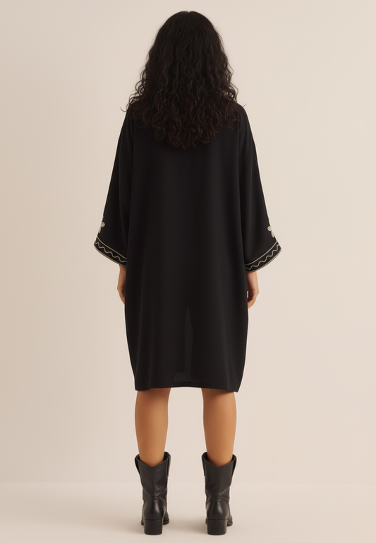 Embroidered Midnight Kimono