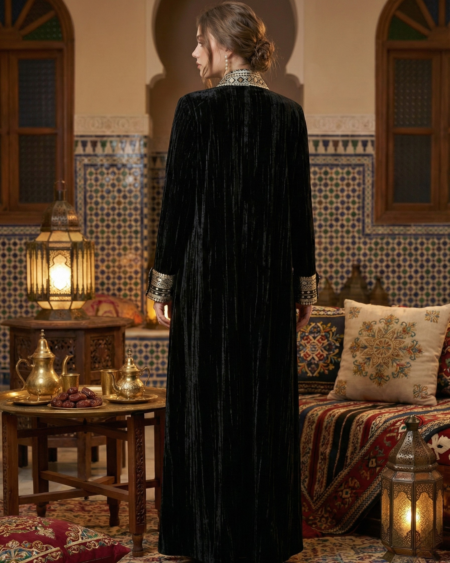 Imperial Noir Velvet Abaya