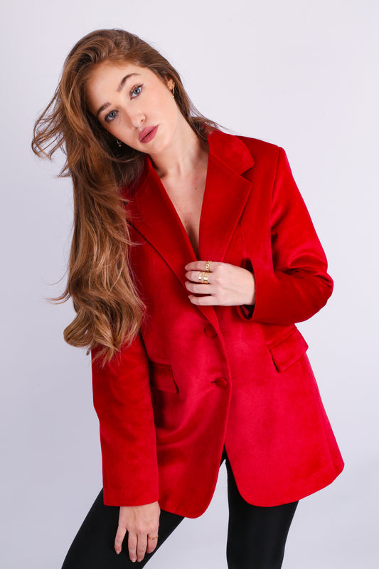 Red Velvet Blazer