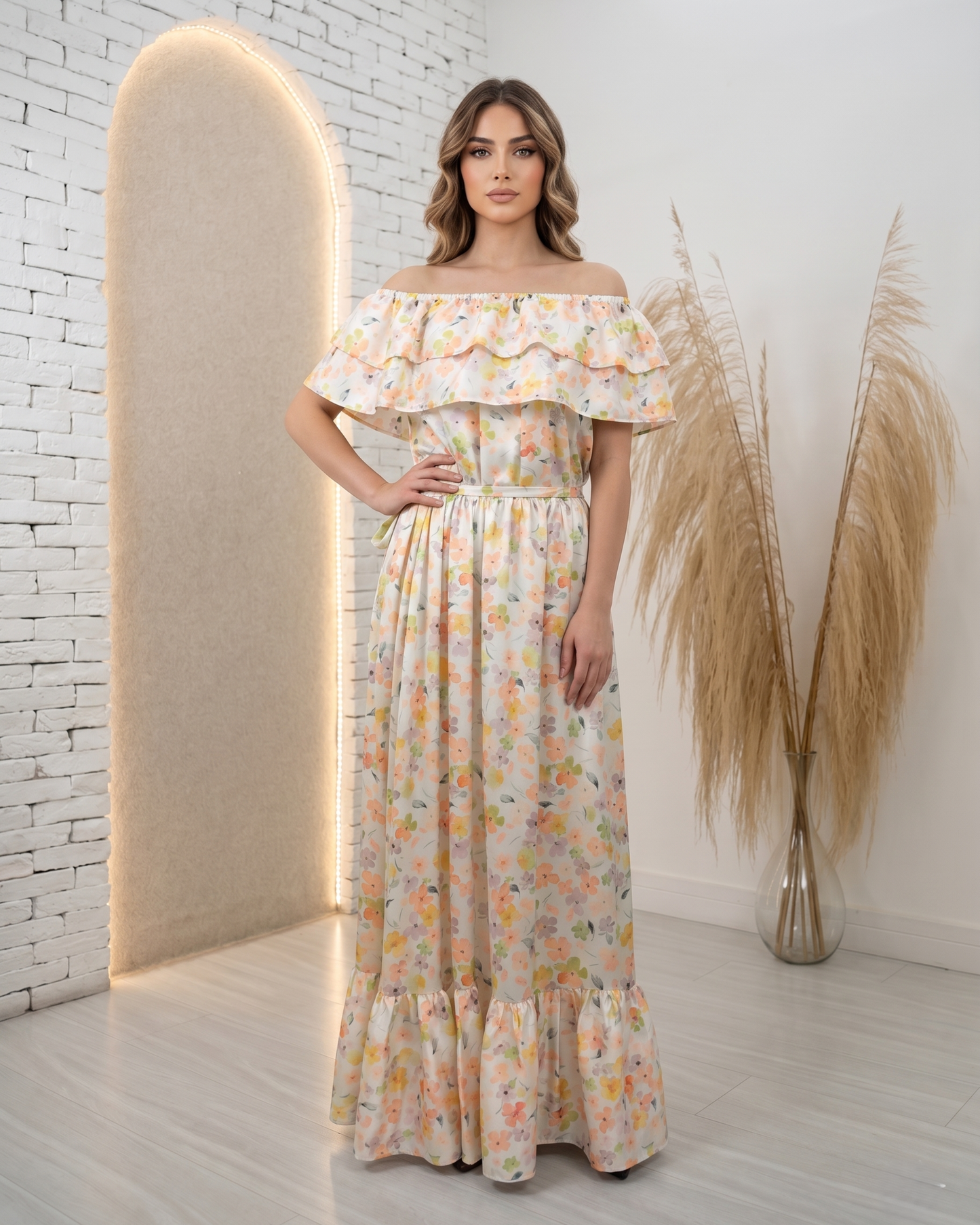 Floral Off-Shoulder Maxi Dress
