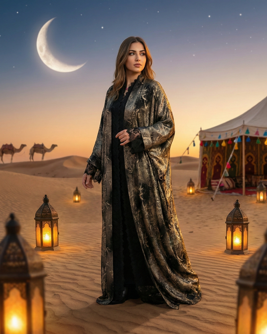 Desert Moon Velvet Abaya