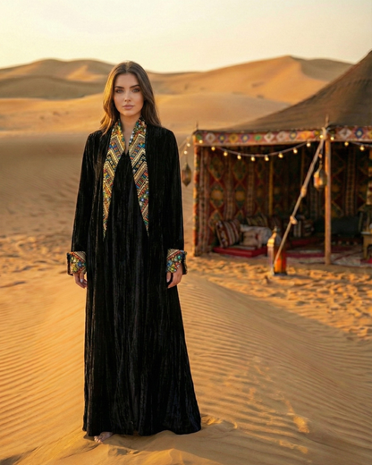 Obsidian Nomad Velvet Abaya