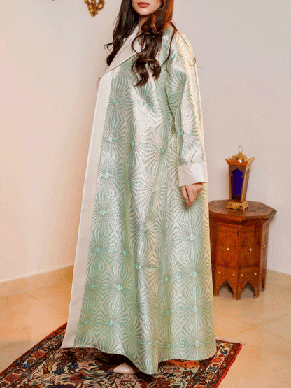 Mint Geometric Abaya