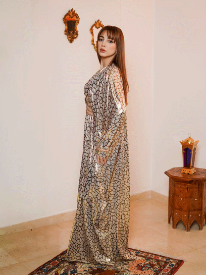 Golden Crackle Kaftan