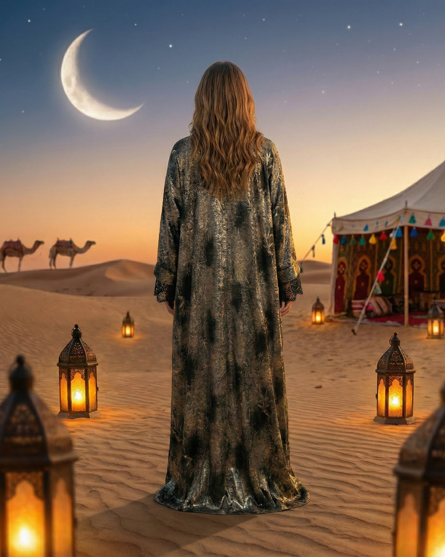 Desert Moon Velvet Abaya