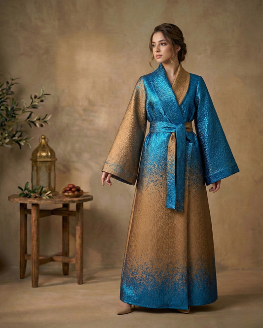 Sapphire Dusk Ombre Wrap Abaya