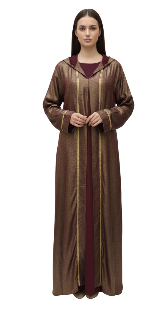 Burgundy Elegance Abaya