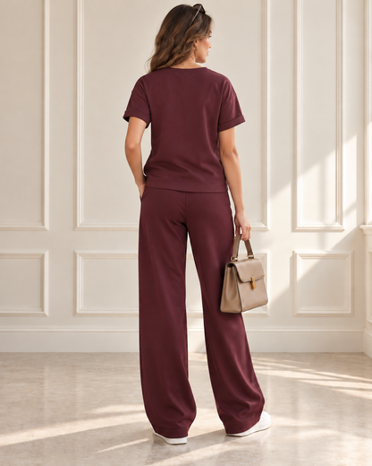 Verona Burgundy Utility Two-Piece Trouser Set
