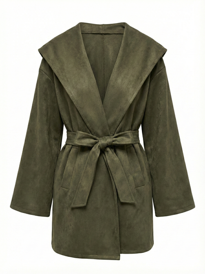 Green robe with a belt on a white background