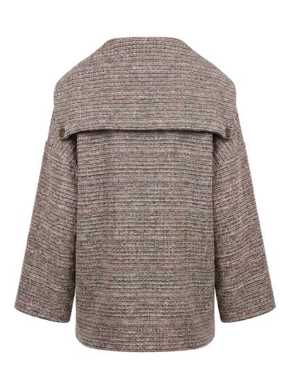 Textured Rosewood Jacket with Statement Collar