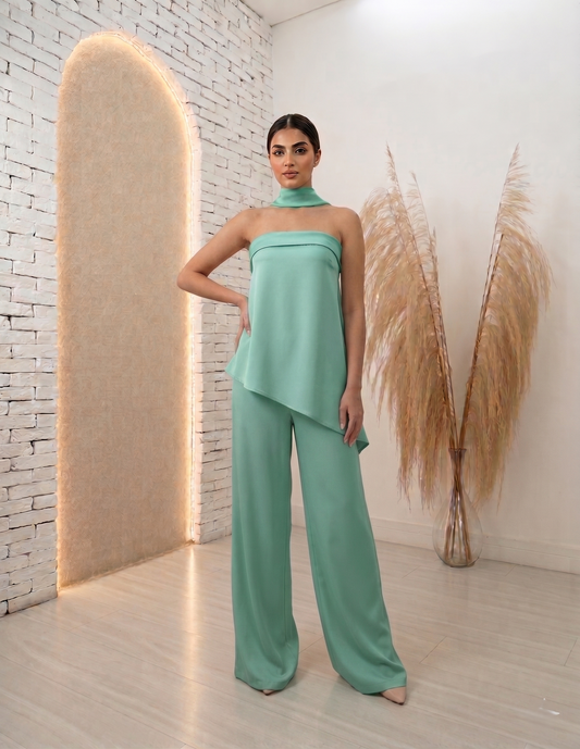 Satin Drape Two-Piece Set