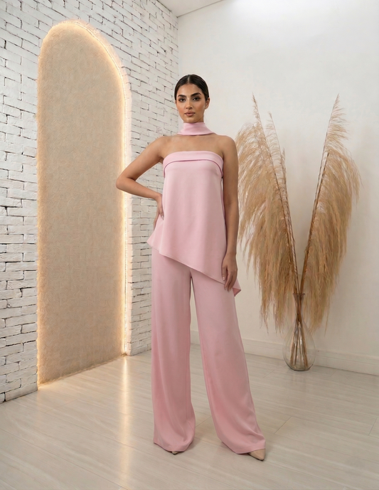 Satin Drape Two-Piece Set