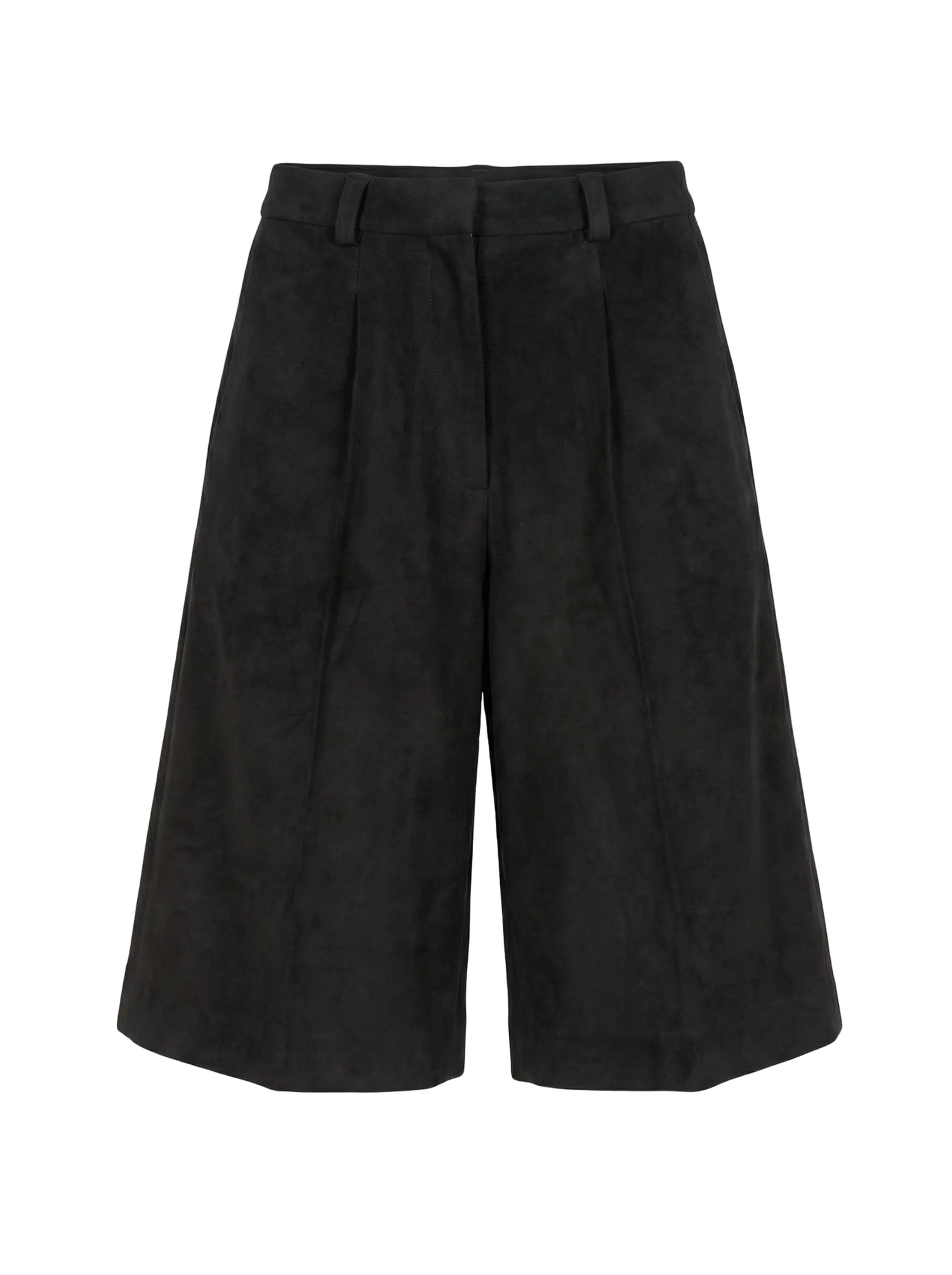 Black wide-leg pants on a white background