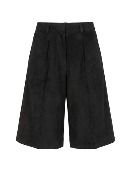 Black wide-leg pants on a white background