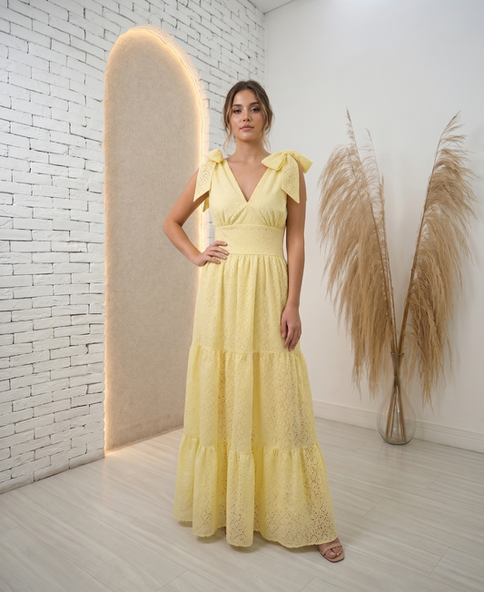 Eyelet Bow Maxi Dress