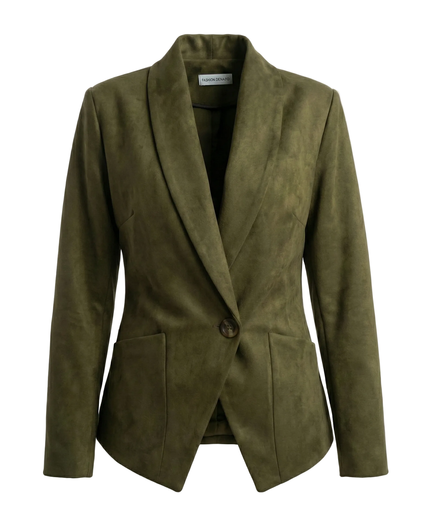 Green blazer on a white background