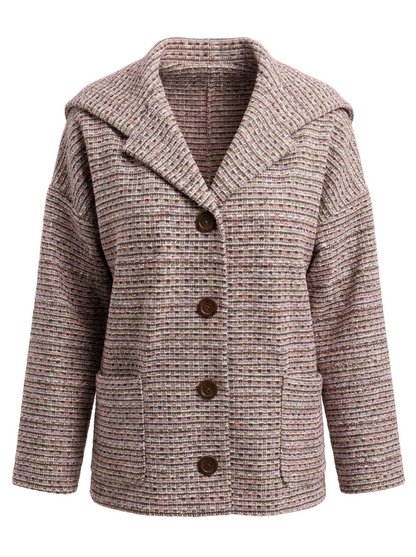 Textured Rosewood Jacket with Statement Collar