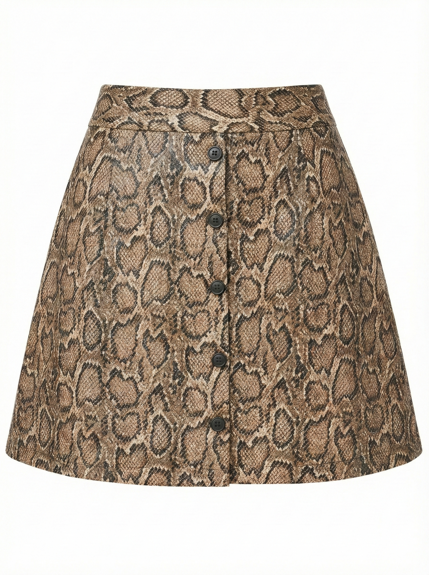 Snake print skirt on a white background