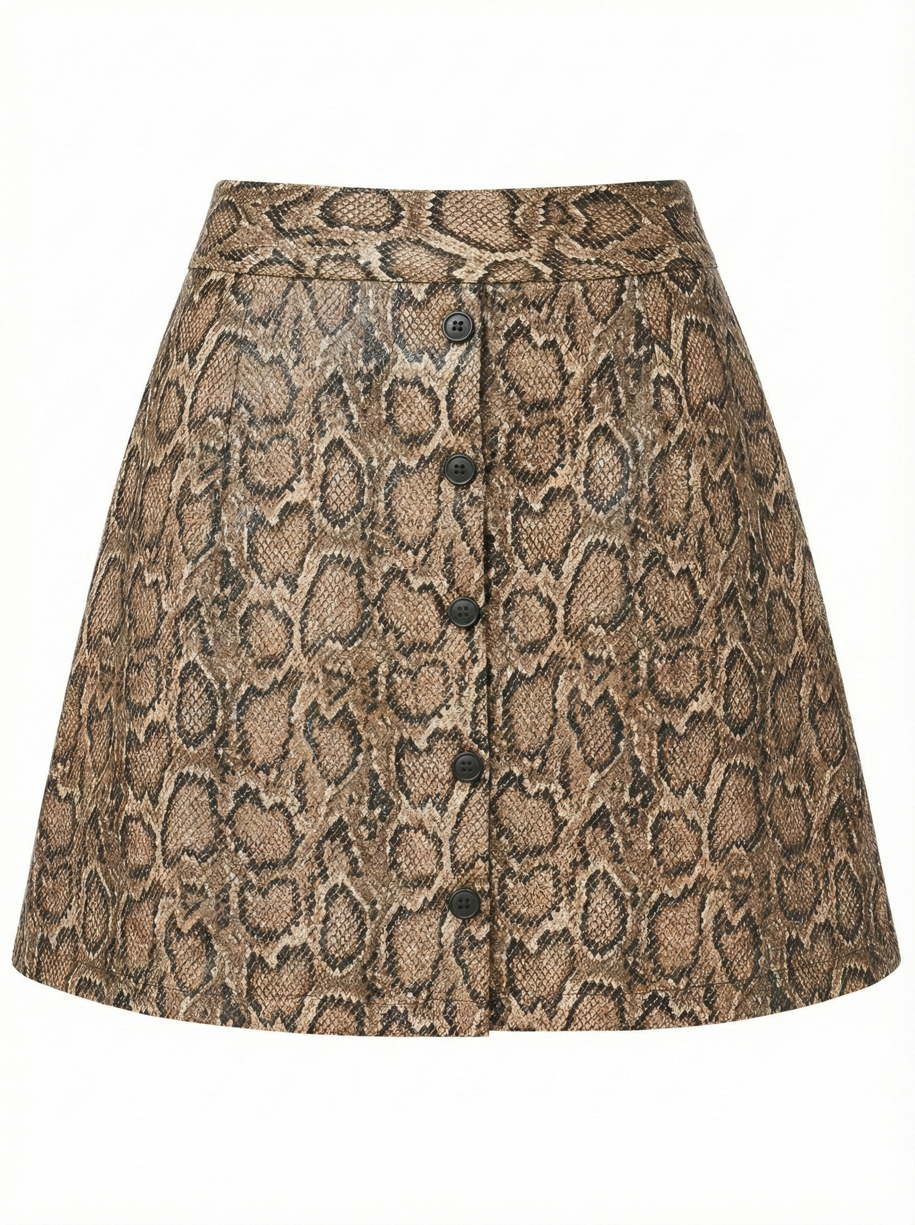 Snake print skirt on a white background