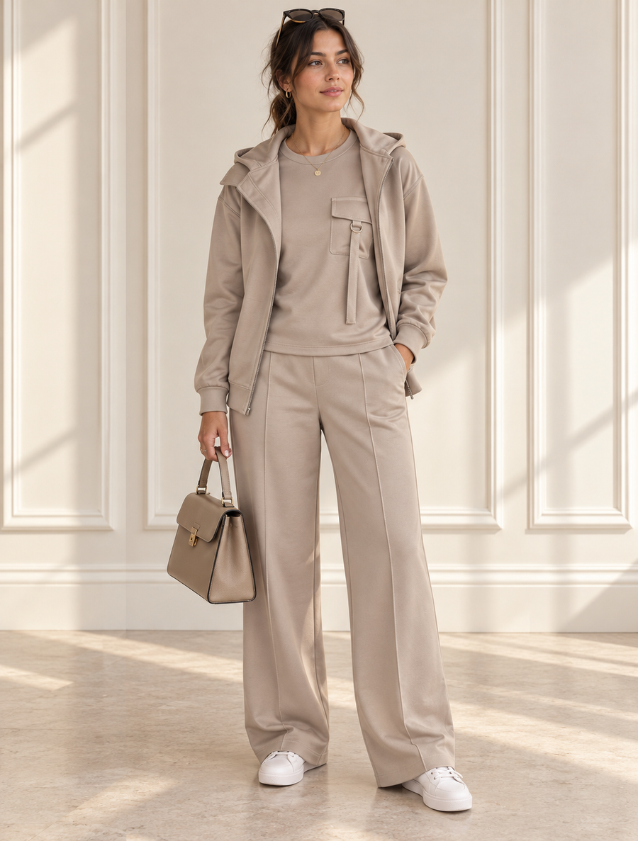 Verona Hooded Three-Piece Set — Mushroom Taupe