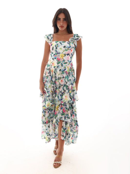 Rosa Sunset Bloom Dress