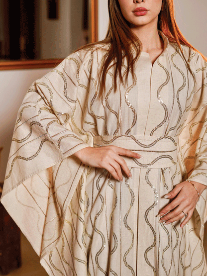 Ivory Wave Kaftan