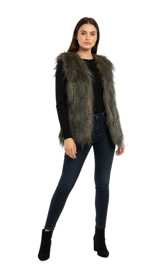 Evergreen Luxe Faux Fur Vest