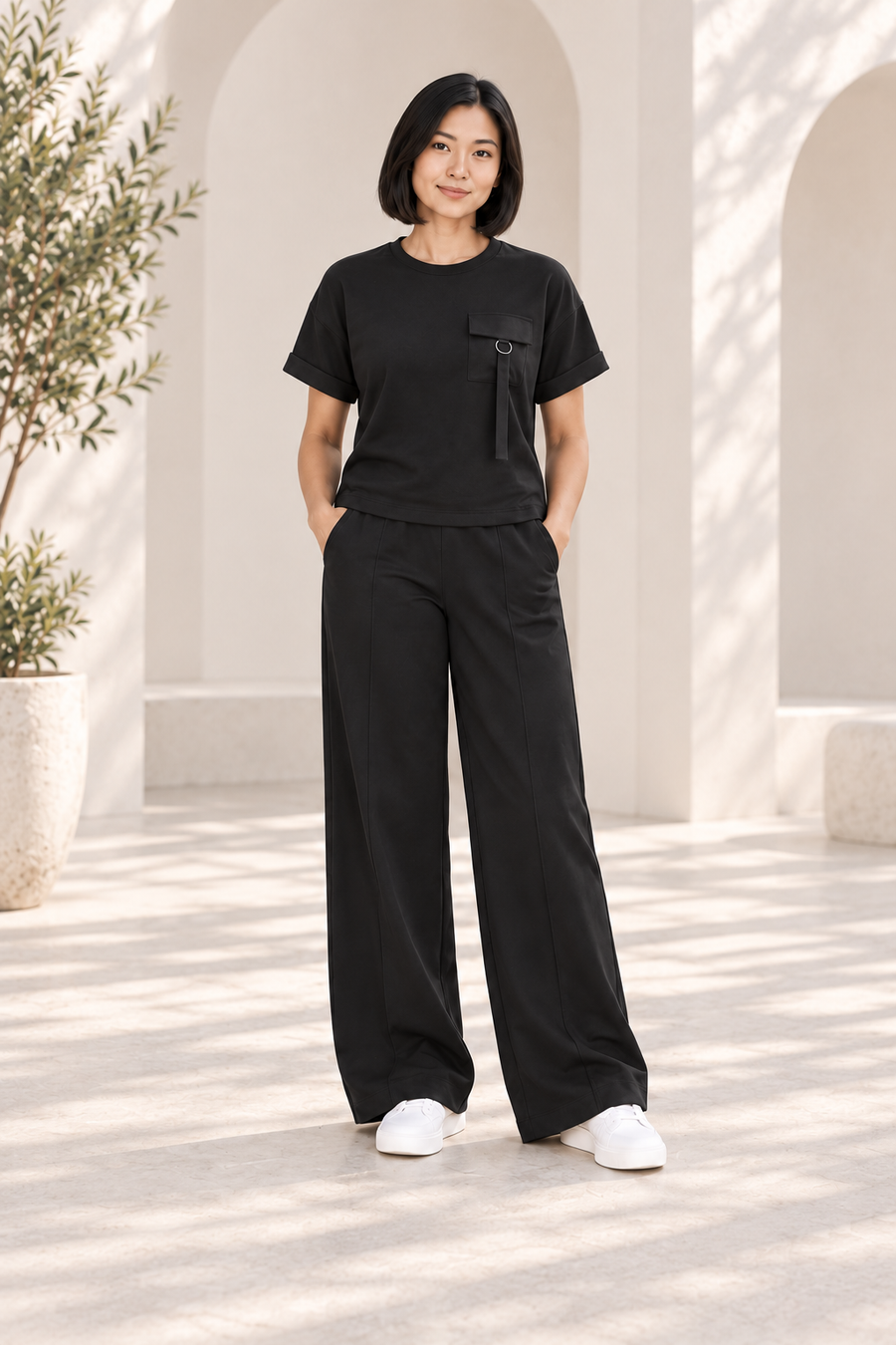 Verona Utility Two-Piece Set — Black