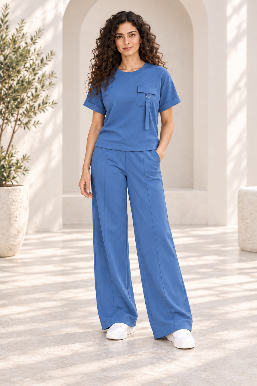 Verona Utility Two-Piece Set — Blue